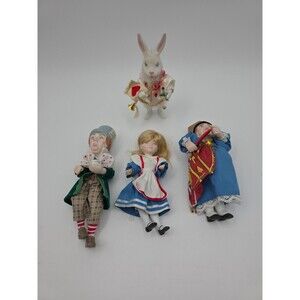 Rare Lot Kurt S. Adler Alice In Wonderland Queen Of Hearts Mad Hatter Ornaments